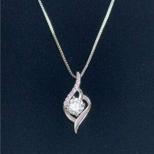 NEW Moissanite Silver Pendant Necklace In Box GRA Certified